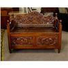 Image 1 : VICTORIAN RELIEF CARVED STORAGE CHEST BENCH #1733648