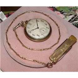 Waltham Pocket Watch Victorian Fob Chain Knife #1733737