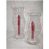 Image 1 : Hurricane Candle Holders Glass Fluted C.1930-40#1746778