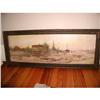 Image 1 : Pen Ink Hand Colored C.1850 Landscape Framed #1746807