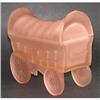 Image 1 : Pink Satin Glass CONESTOGA WAGON Powder Jar #1747026