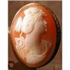 Image 1 : CAMEO 14k BROOCH Roman LADY Pin - ANTIQUE #1747295