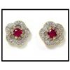 Image 1 : 18K YELLOW GOLD FLORAL RUBY DIAMOND #1747382