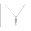 Image 1 : LOCK AND KEY DIAMOND NECKLACE OF 18K WHITE #1747386