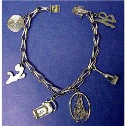 40's Sterling CHARM  BRACELET #1766541