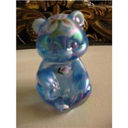 Iridiscent Hand paint o glass Bear signed by J.#1766686