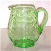 Image 1 : Green Depression Glass Drape Loop Optic Pitcher#1766883