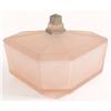 Geometric Pink Satin Glass Art Deco Powder Jar #1766904