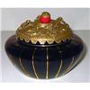 Image 1 : Amethyst ColorCzech Glass Ormolu Lid Powder Jar#1766921