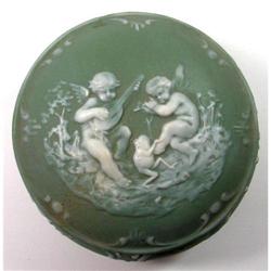 Schafer & Vater Cameo Jasperware Powder Jar #1766982