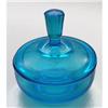 Paden City Aqua Blue Depression Gass Vanity Jar#1767028