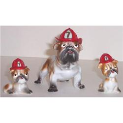 English Bulldog Firemen Figurine Trio   #1767093