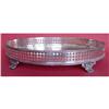 Image 1 : Fretted Silver Plate Oval Footed Tray #1767218