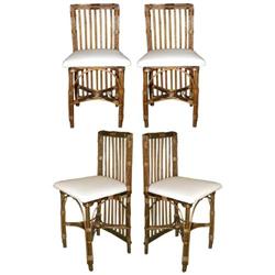 set of 4 reed chairs (art deco, tropical) #1779766