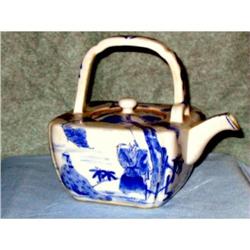 CHINESE SMALL BLUE AND WHITE TEA POT #1779830