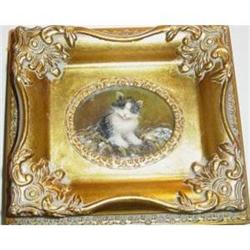 Small Framed Oil Painting Of A Kitten #1779913