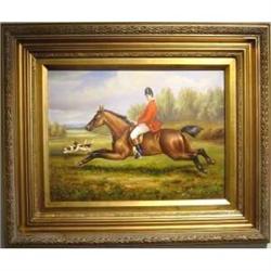 Oil Painting Huntsman With Hounds  #1779919