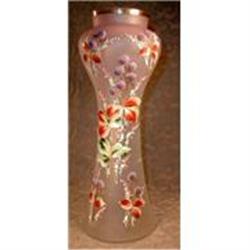 ENAMELED Bristol VASE Antique -BLACKBERRIES- #1780030