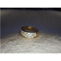 Estate 14K YG Yellow Gold Filigree Diamond Ring#1780120