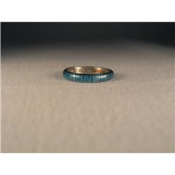 Hidalgo Silver Metallic Blue Insert Band Ring #1780122