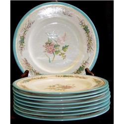 Set  9 signed 19th century hand painted English#1780200