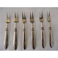 ANTIQUE BRONZE COCKTAIL/SHRIMP FORKS~SET OF SIX#1780264