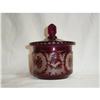 Image 1 : Antique bohemian ruby-colored cut to clear  pot#1780334