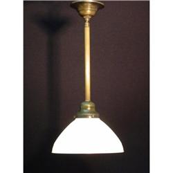 Brass and glass pendant fixture #1780347