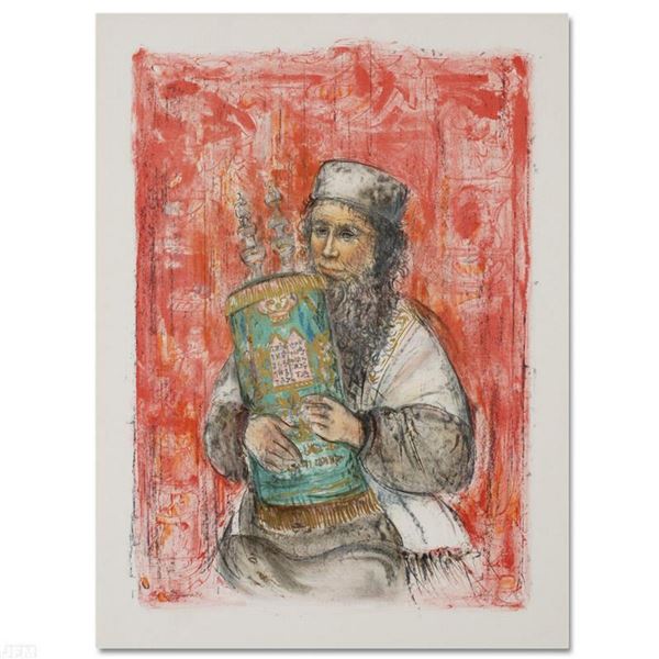  Israeli Rabbi  Limited Edition Lithograph by Edna Hibel (1917-2014), Numbered and Hand Signed with 