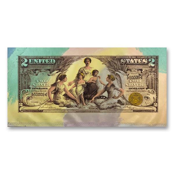 Steve Kaufman (1960-2010) "1896 Silver Certificate ($2)" Hand Signed and Numbered Limited Edition Ha