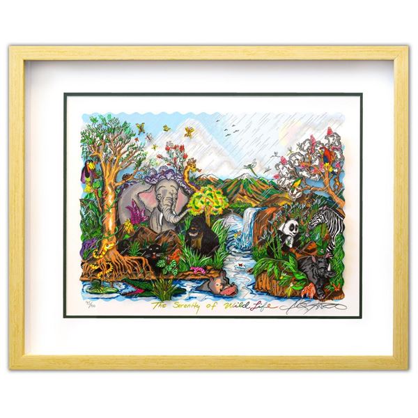 Charles Fazzino- 3D Construction Silkscreen Serigraph "The Serenity Of The Wildlife"