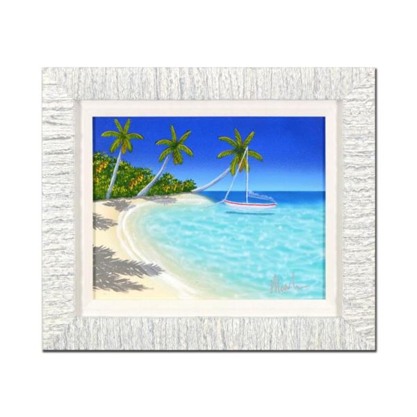 Dan Mackin, "Seaside Style" Framed Original Painting on Canvas, Hand Signed with Letter of Authentic