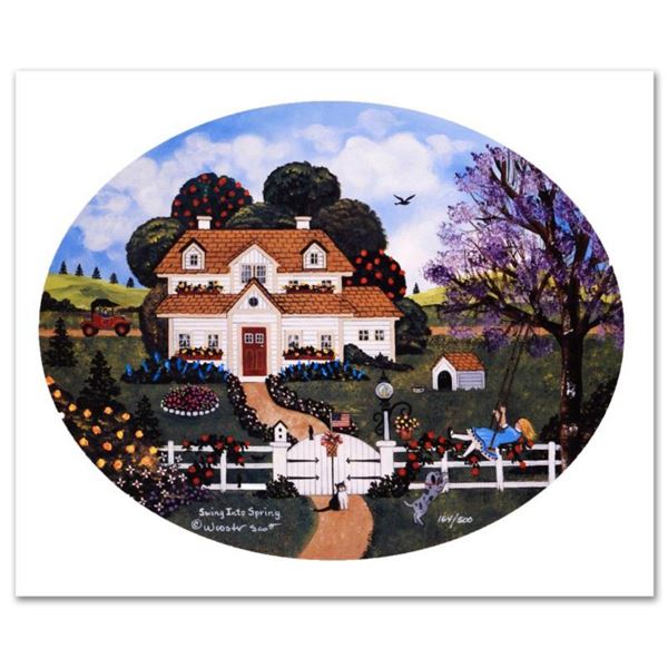 Jane Wooster Scott, "Swing Into Spring" Hand Signed Limited Edition Lithograph with Letter of Authen