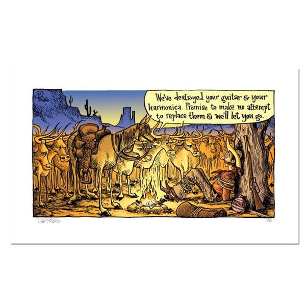 Bizarro! "Cattle Protest" Numbered Limited Edition Hand Signed by creator Dan Piraro; Letter of Auth
