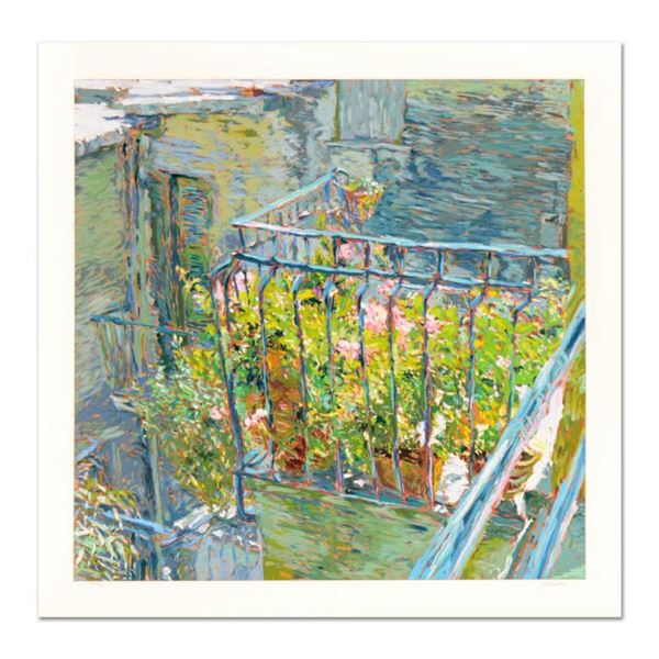 Marco Sassone, "Le Balcon Blueae" Limited Edition Serigraph, Numbered and Hand Signed with Letter of