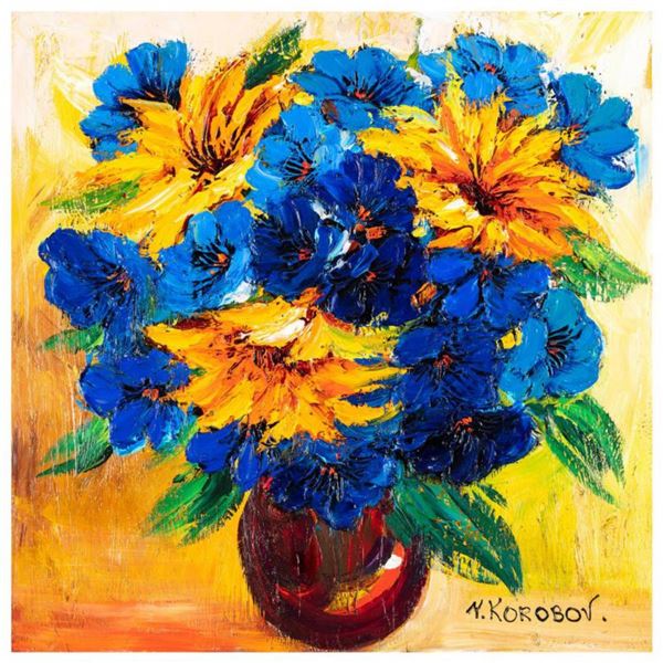 Yana Korobov, "Trueness of Feelings" Original Acrylic Painting on Canvas, Hand Signed with Letter Au