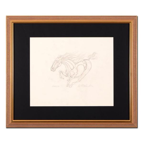 Guillaume Azoulay, "AU Sketch" Framed Original Drawing, Hand Signed with Certificate of Authenticity
