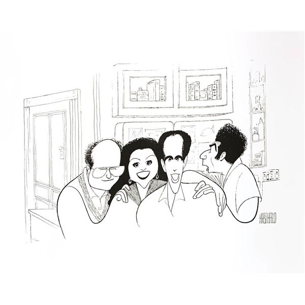 Al Hirschfeld- Original Lithograph on Paper "Seinfeld Finale"
