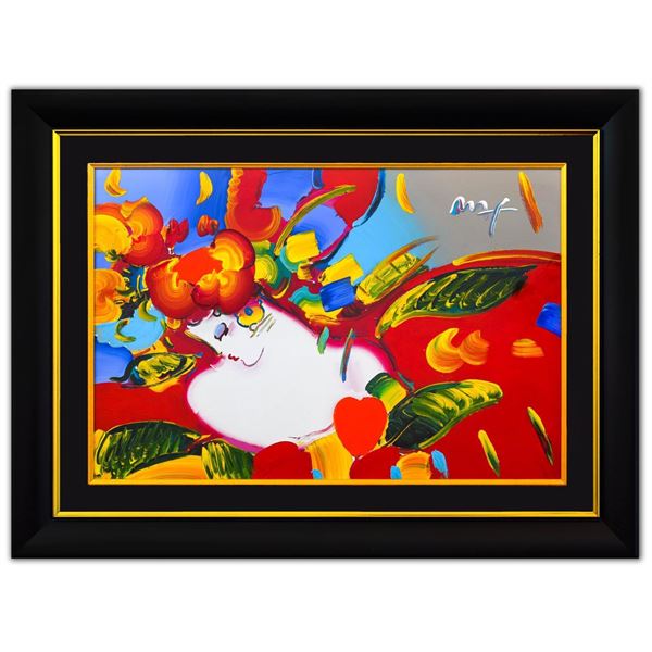 Peter Max- Original Mixed Media "Flower Blossom Lady"