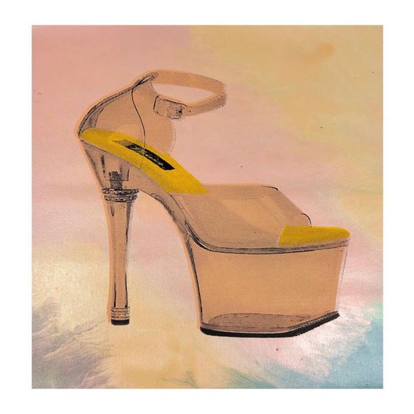 Steve Kaufman (1960-2010) "Stripper Shoes" Hand Signed and Numbered Limited Edition Hand Pulled silk