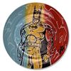 Image 1 : Steve Kaufman (1960-2010) "Batman" Hand Painted Plate, Hand Signed with Letter of Authenticity.