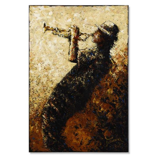 Trevor Mezak, "Playing for Bread" Original Acrylic Painting on Gallery Wrapped Canvas, Hand Signed w