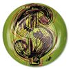 Image 1 : Steve Kaufman (1960-2010) "Dollar Sign" Hand Painted Plate, Hand Signed with Letter of Authenticity.