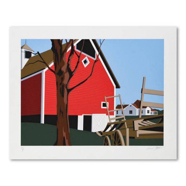 Armond Fields (1930-2008), "Red Barn" Limited Edition Hand Pulled Original Serigraph, Numbered and H