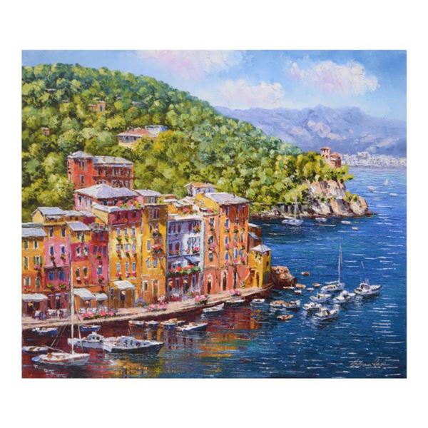 Sam Park, "Portofino" Hand Embellished Limited Edition Serigraph on Canvas, Numbered and Hand Signed