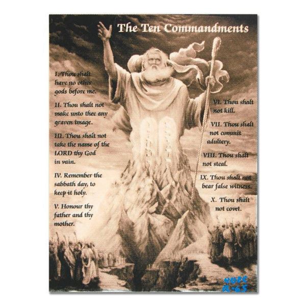 Ringo (Protege of Andy Warhol's Apprentice, Steve Kaufman), "Ten Commandments" One-of-a-Kind Hand Pu