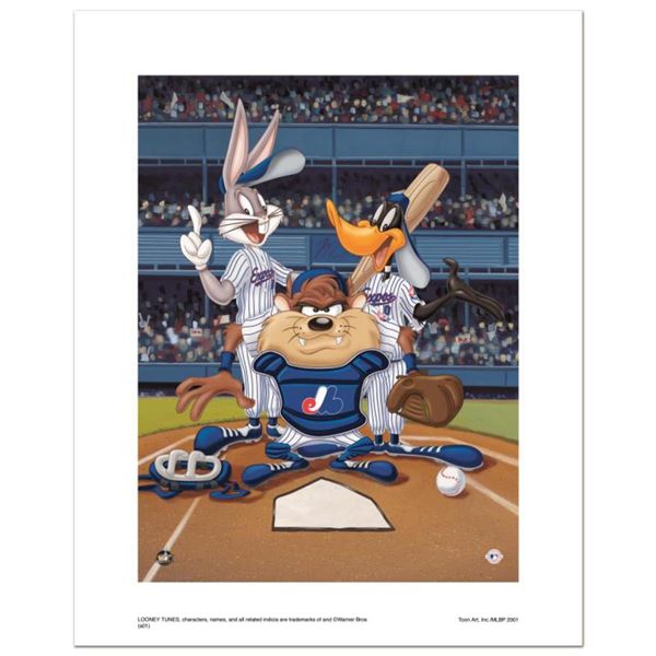 "At the Plate (Expos)" Numbered Limited Edition Giclee from Warner Bros. with Certificate of Authent