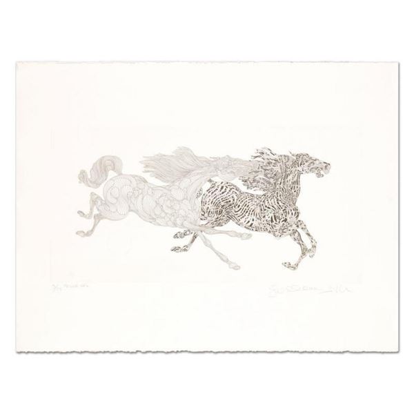 Guillaume Azoulay, "Tennue (Black)" Limited Edition Etching, Numbered and Hand Signed with Letter of