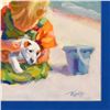 Image 2 : Lucelle Raad, "Puppy Love" Framed Original Acrylic Painting on Board, Hand Signed with Letter of Aut