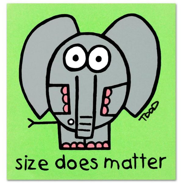 "Size Does Matter" Limited Edition Lithograph by Todd Goldman, Numbered and Hand Signed with Certifi